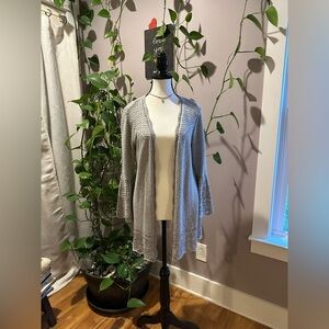 LC Lauren Conrad Light Gray Textured Cardigan